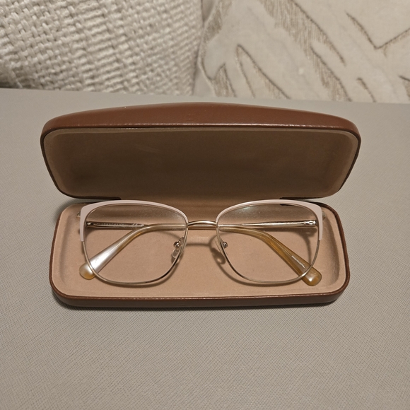 Longchamp Accessories - Longchamp Gold Glasses with Brown Case